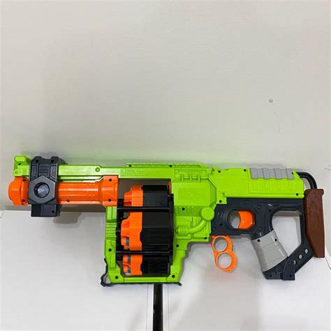 Nerf Gun Zombie Strike Doominator Green Rotating, Hobbies & Toys, Toys & Games on Carousell