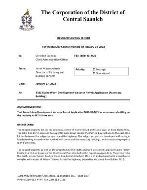 Fillable Online Elaine Way Development Variance Permit