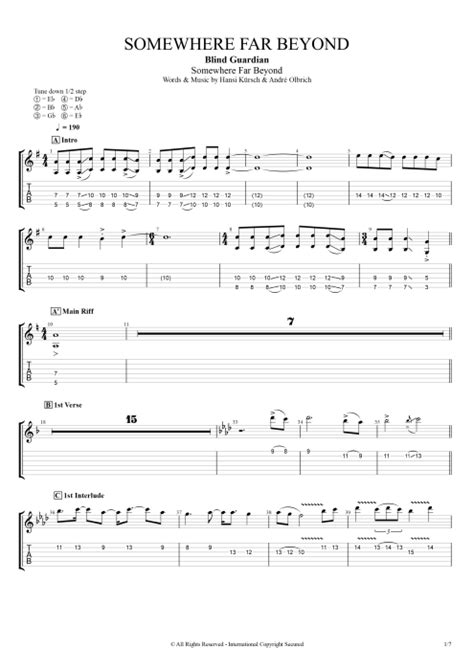 Somewhere Far Beyond Tab by Blind Guardian (Guitar Pro) - Full Score ...