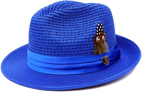 Mens Summer Hat Royal Blue Straw Fedora Bc506 Size S Mens Summer Hats Summer Hats Straw Fedora