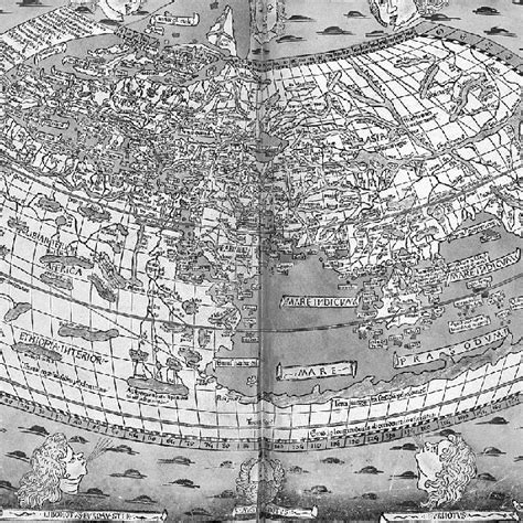 World map from Claudius Ptolemy's Geographica, 1482. Reproduced by ...