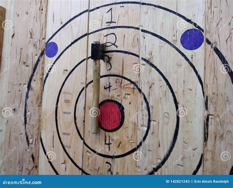 Hatchet Throwing, Bullseye, Axe Throwing Target Editorial Stock Photo ...