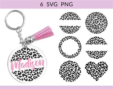 Keyring Svg Keychain Svg Leopard Keyring Svg Png Cheetah Keychain