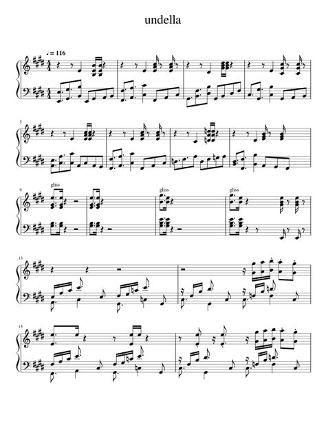 Undella Sheet Music For Piano Solo