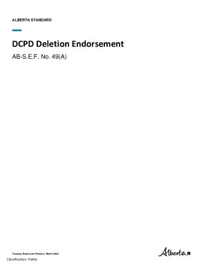 Fillable Online AB S E F No 49 A DCPD Deletion Endorsement Fax