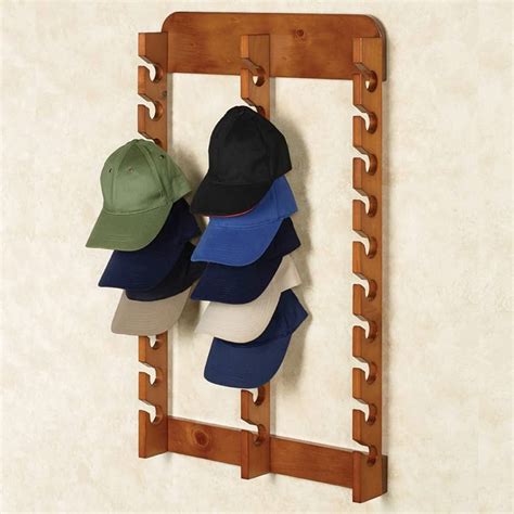 Wood Cap Display Wall Rack Holds Up To Hats