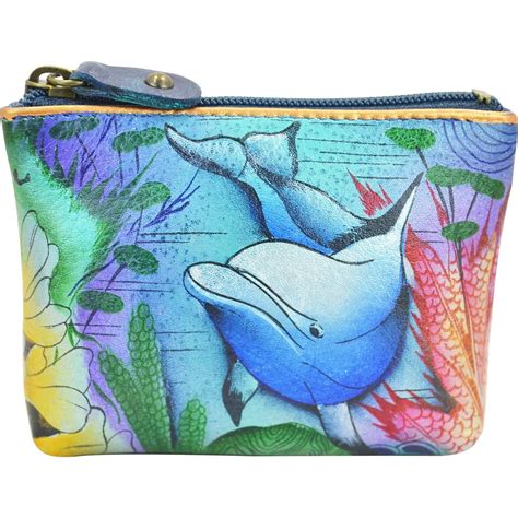 Women S Anuschka Coin Pouch Dolphin World Leather In Leather