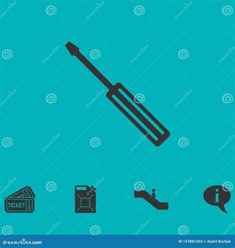 Screwdriver icon flat stock vector. Illustration of people - 137881404