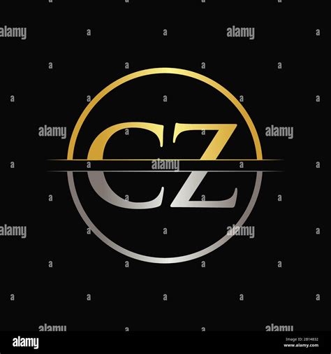 Initial Gold And Silver Color CZ Letter Logo Typography Vector Template