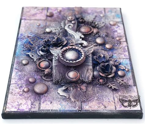 Finnabair Celebrating Art In Purple Mixed Media Art Canvas