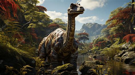 Premium Photo Prehistoric Majesty Brachiosaurus Reaching For Leaves