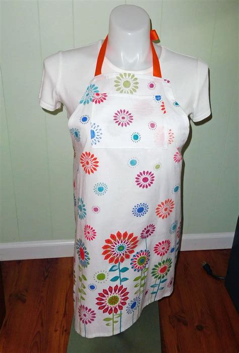 Upcycled Flour Sack T Towel Apron Floral Aprons Upcycled Etsy