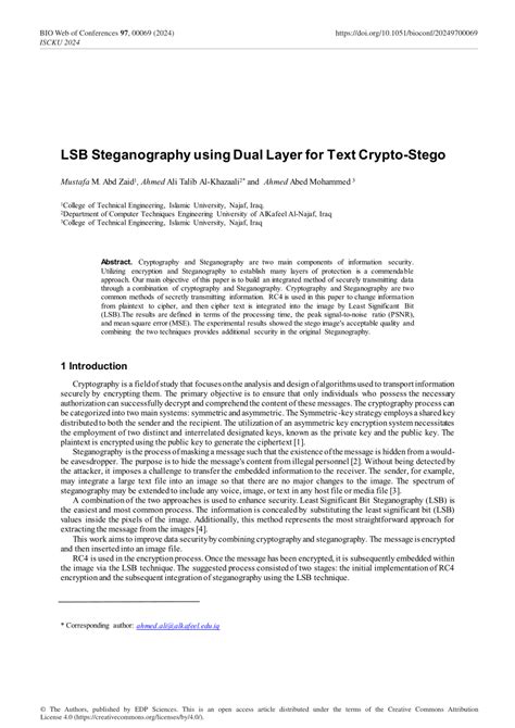 PDF LSB Steganography Using Dual Layer For Text Crypto Stego