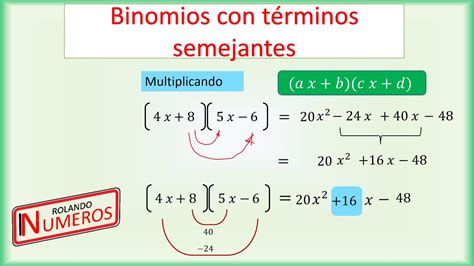 Binomios Con T Rminos Semejantes A X B C X D Youtube