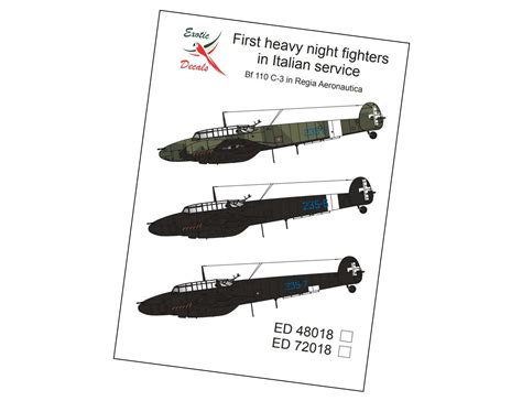 Decals Regia Aeronautica Bf 110C Night Fighter AeroScale