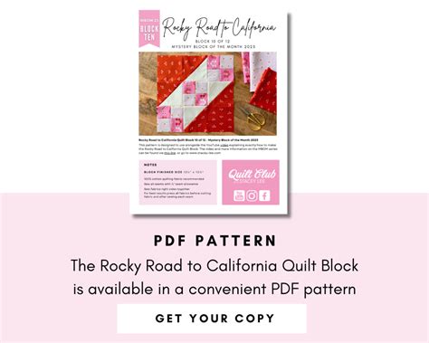 Rocky Road To California Quilt Block Stacey Lee Creative