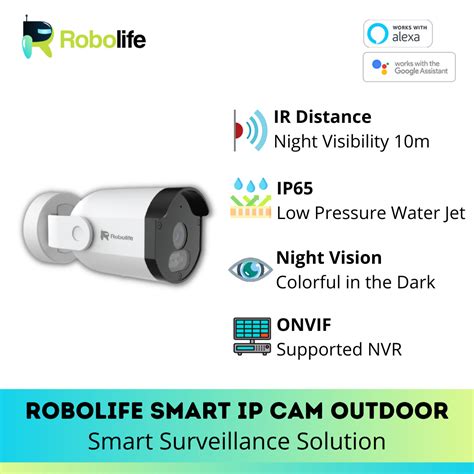 Robolife Smart IP Camera CCTV Outdoor Auto Color Night Mode