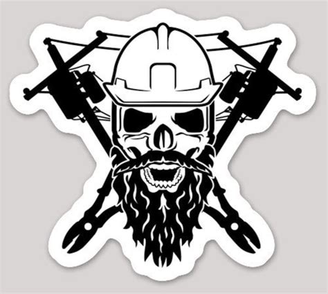 Bearded Lineman Sticker Etsy