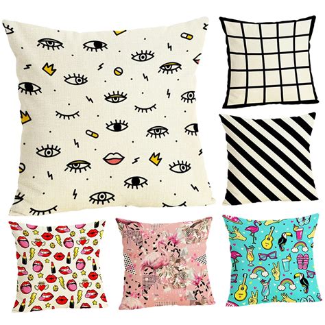 Cartoon Style Cushion Case Home Decorative Pillow Case Cartoon Printed ...