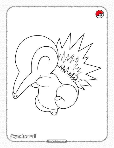 Pokemon Cyndaquil Coloring Page Coloring Pages