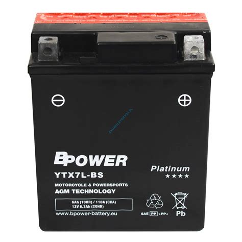 Bpower Platinum Agm Ytx7l 12v 6ah 110a Etx7l Bs