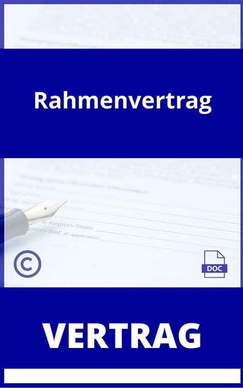 Muster Rahmenvertrag Vorlage WORD