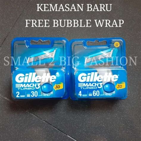 Jual Gillette Gillete Gilette Mach 3 Mach3 Turbo Refill Pisau Cukur Isi