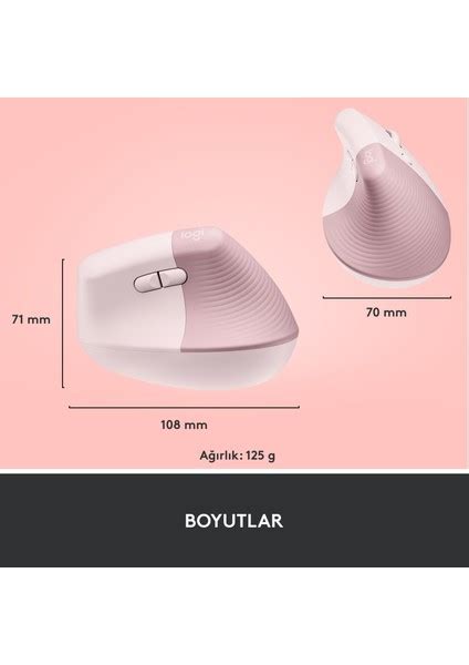 Logitech Lift Sessiz Kablosuz Ergonomik Dikey Mouse Pembe Fiyatı