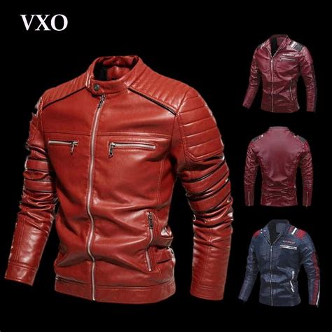 Vxo Chaqueta De Motocicleta Vintage Para Hombre Abrigos De Cuero De