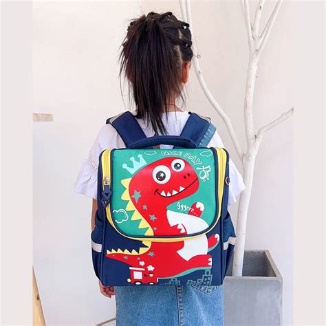 Mochila Escolar Infantil Menino Menina Dinossauro Gatinho De Costas