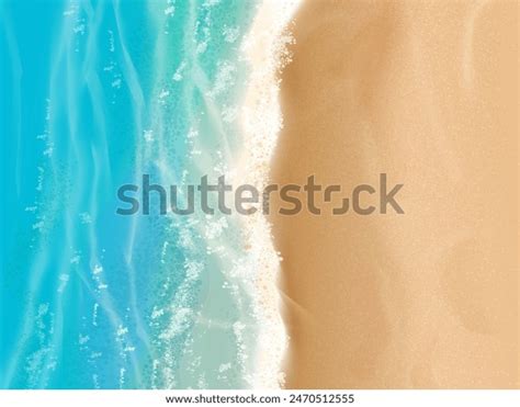 Realistic Sea Beach Top View Sand Stock Vector Royalty Free