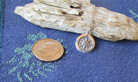 Graduation Tiny Compass Necklace Sterling Silver On Etsy