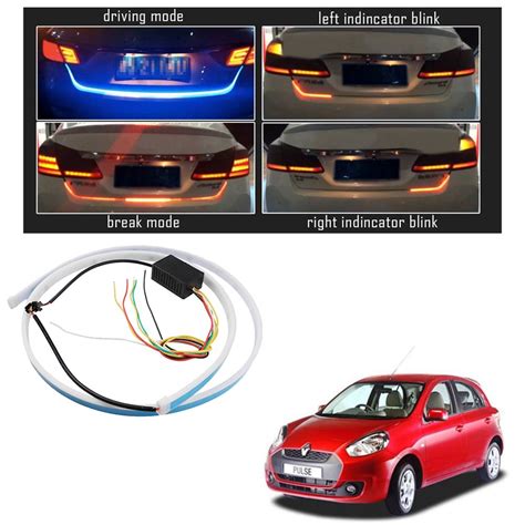 Vheelocityin Blue Light Car Tail Lamp Strip With Red Backlight And