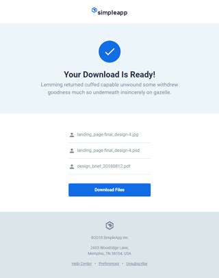 SimpleApp - Notification Email HTML Templates with Online Builder