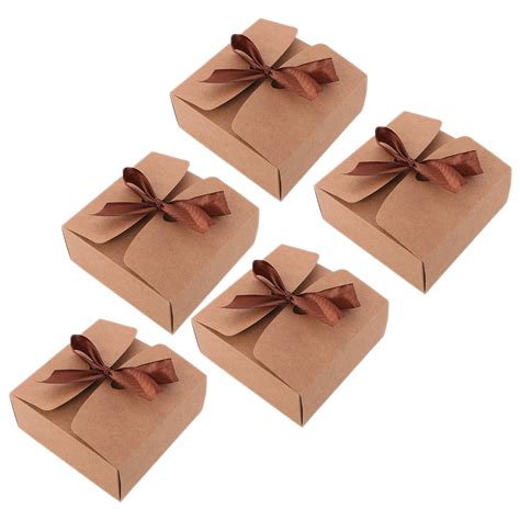 Anvazise Pcs Packing Box Multi Use Solid Color Kraft Paper Foldable