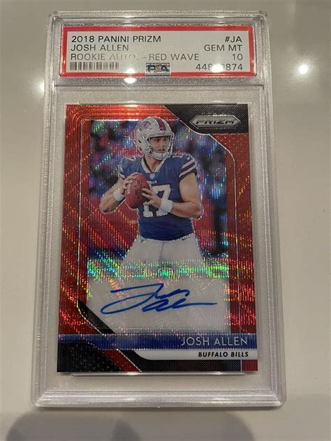 JOSH ALLEN Auto Rookie Prizm 2018 Panini Red RC 199 PSA 10 Gem Mint