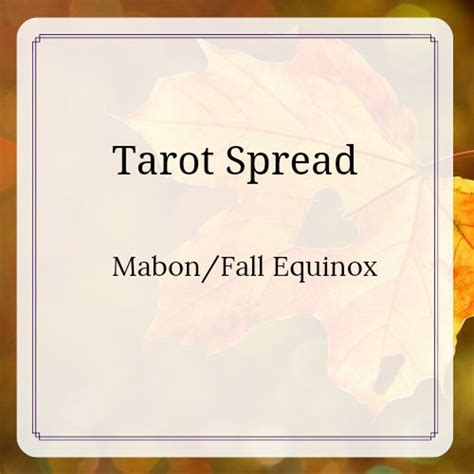 Mabon Fall Equinox Tarot Spread Etsy