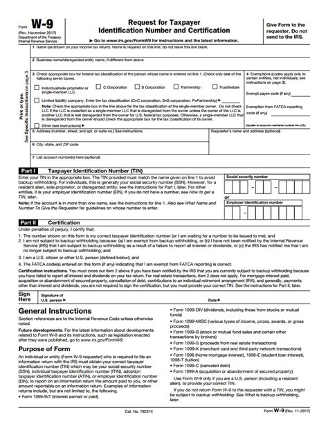 W9 Rev 2017 Edit Forms Online Pdfformpro