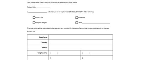 IHG Credit Card Authorization Form FormsPal