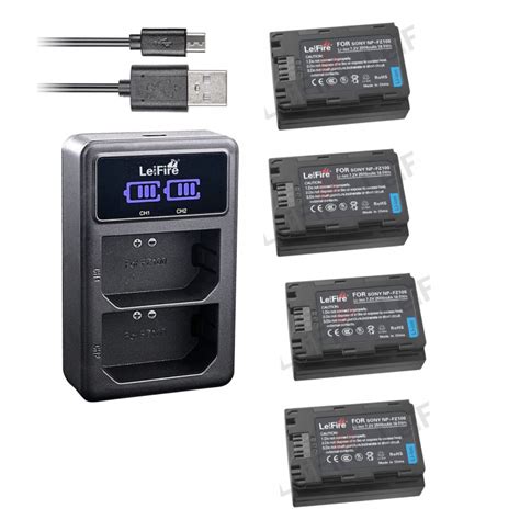 Leifire Np Fz Lithium Ion Batteries With Lcd Display Dual Usb