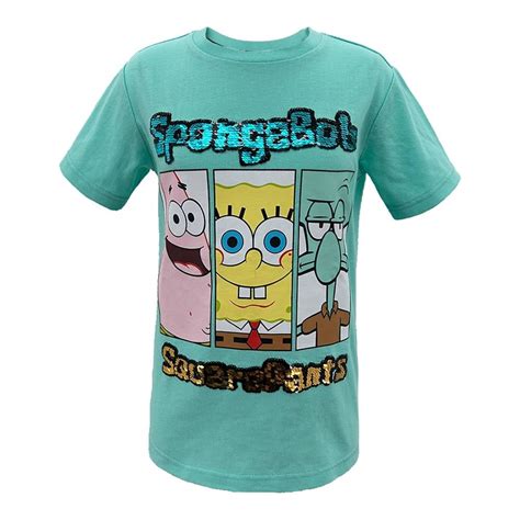 Playera Bob Esponja Para Ni O Patricio Y Calamardo Lentejuela