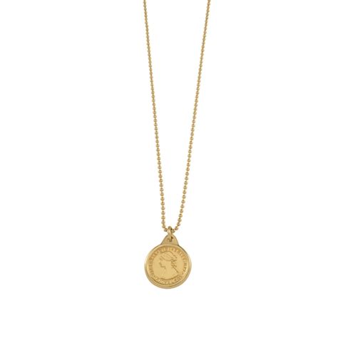 Ball Chain Necklace With Mini Coin Von Treskow