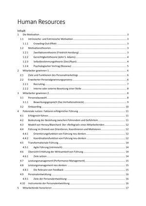 Hr Notes Zusammenfassung Human Resources Hr Notes Understanding The