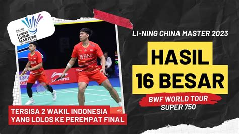 Tersisa Wakil Indonesia Ganda Putra Di Perempat Final China Master