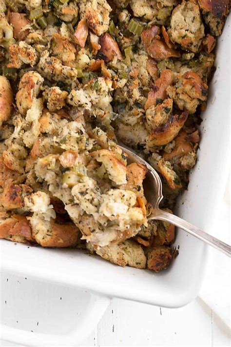 Classic Bread Stuffing With An Oven Baked Option Seasons And Suppers