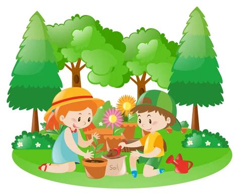 Niños Plantando Arboles Para Colorear Dibujos de árboles para