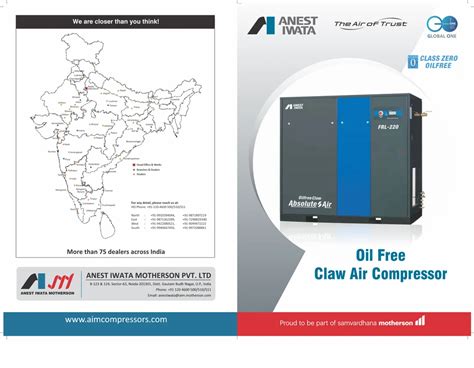 Oil Free Claw Air Compressor 50 HP 37kW ANEST IWATA MOTHERSON At Rs