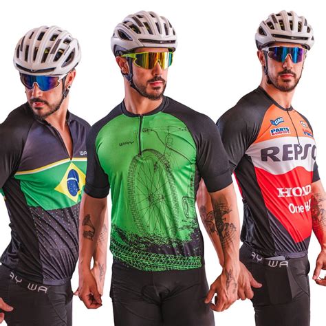 Conjunto De Ciclismo Roupa Masculino Modelos C Camisa E Bermuda Gel