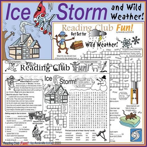 Ice Storm and Wild Weather – Activity Set, Crossword and Word Search ...