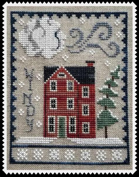 Winter House Trio Digital Pattern For Cross Stitch Cute And Quick To